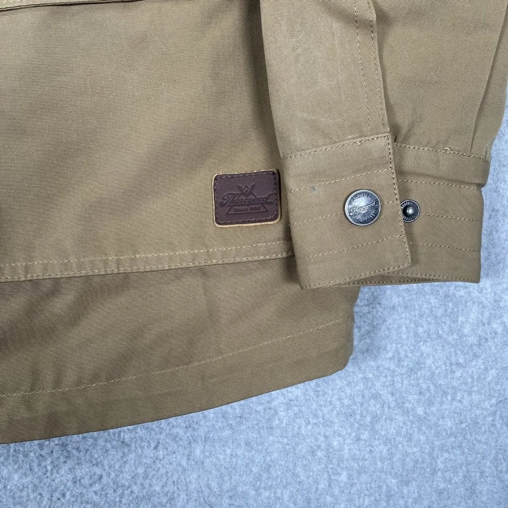 Thorogood Field Jacket Mens MD Tan Hooded Utility Multi-Pocket Workwear Coat